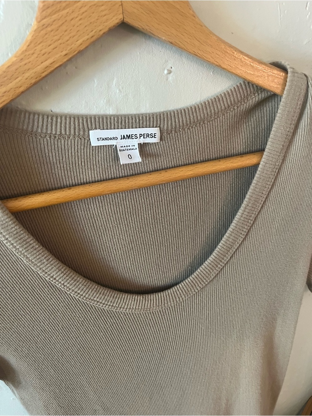 James Perse Scoop Neck Ribbed Sweater in Taupe